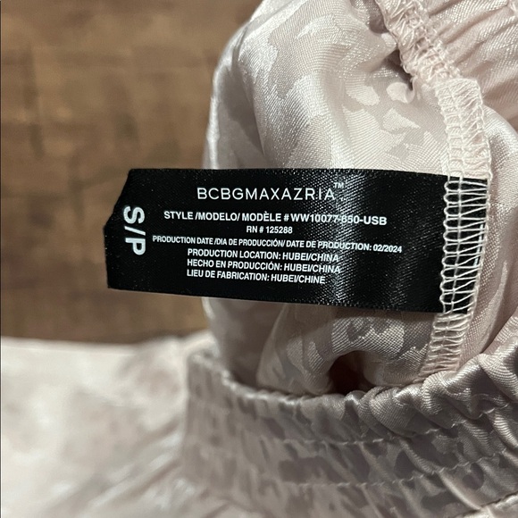 BCBGMAXAZRIA pink leopard print satin pajama bottoms size S - Picture 4 of 8